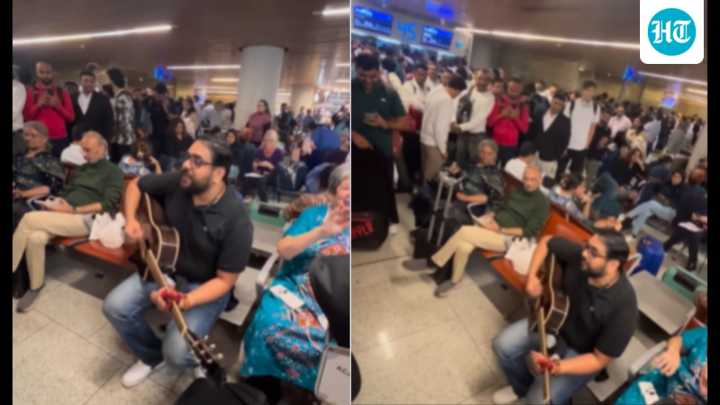 Man's 'live concert' at Mumbai airport amid IndiGo crisis goes viral. Watch