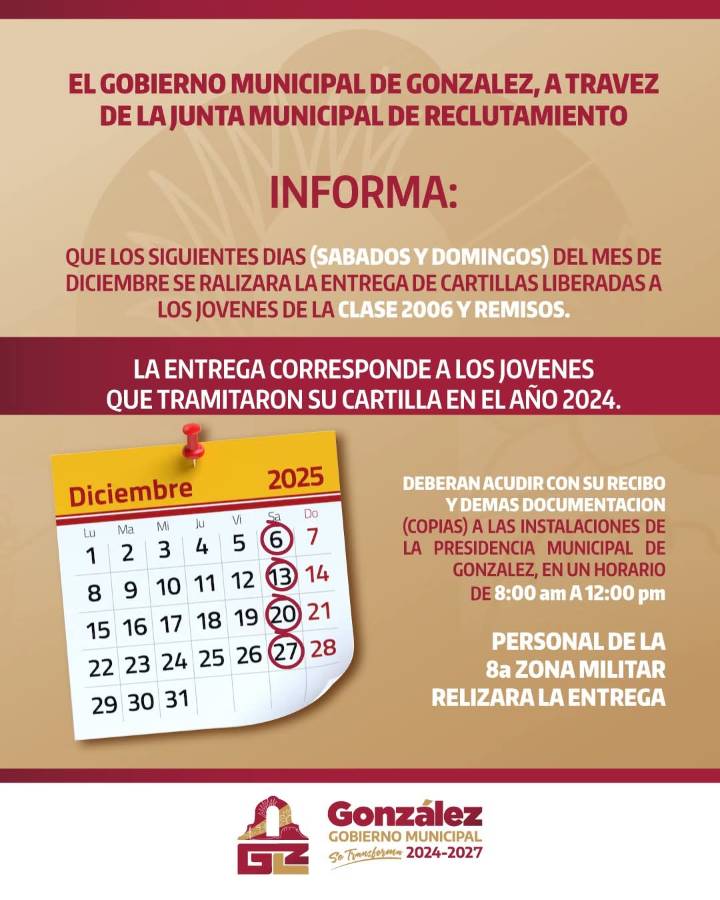 ATENCIÓN JÓVENES DE LA CLASE 2006 Y REMISOS