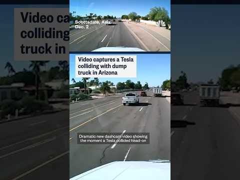 Tesla collides with dump truck in Arizona