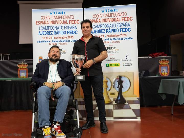 José Manuel Vela Ignacio, flamante campeón de ajedrez para discapacitados visuales de España