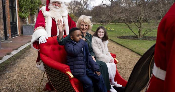 Camilla joins youngsters in Queen Victoria’s former sled at Clarence House party
