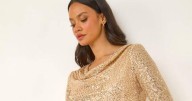 Roman's gold sequin maxi dress is a Christmas party showstopper and now £15 off