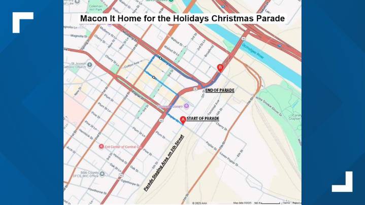 Road closures expected in Downtown Macon on Sunday because of Christmas parade