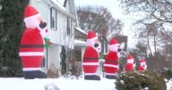 Inflatable Santas return to Monroe St. in Madison