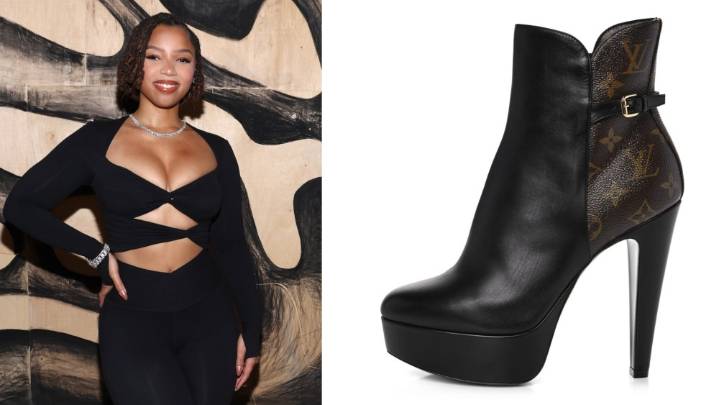 Chloe Bailey Towers in Louis Vuitton Platform Boots for Holiday Party