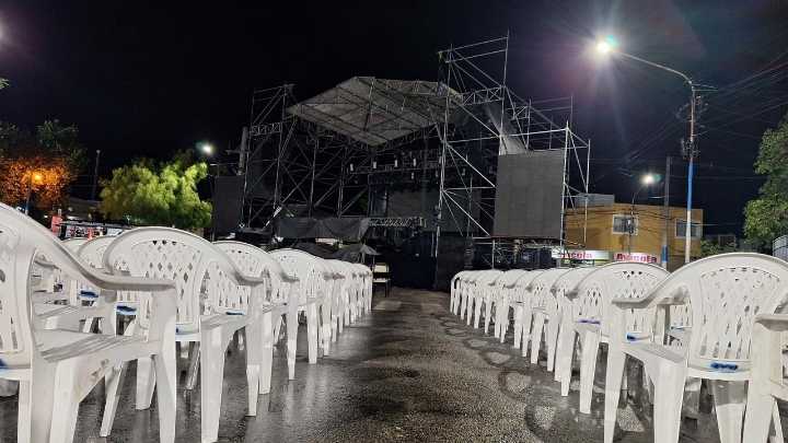 Suspendieron la Fiesta de Santa Bárbara por lluvia y riesgo eléctrico
