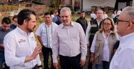Bedolla y Zoé Robledo visitan predio donado para construcción de IMSS en Nuevo Parangaricutiro