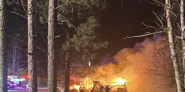 Multiple fire departments responding to structure fire in Fayal Township