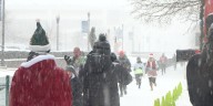 It’s all about ’celebrating life’ with a run on the Peoria Riverfront on a very wintry day