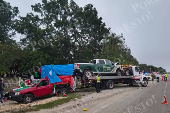 Camioneta del Tren Maya impacta a peregrinos en la Champotón-Escárcega; siete heridos y una mujer grave