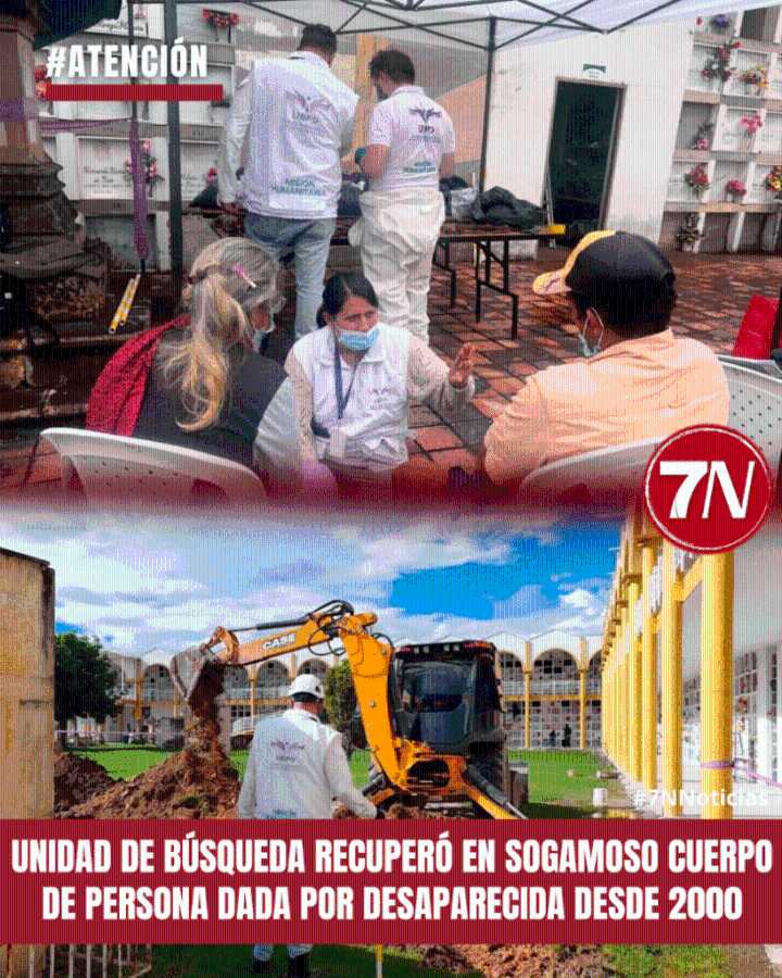 #Atención / La Unidad de Búsqueda recuperó en Sogamoso (Boyacá) el cuerpo de una persona dada por desaparecida desde el año 2000.