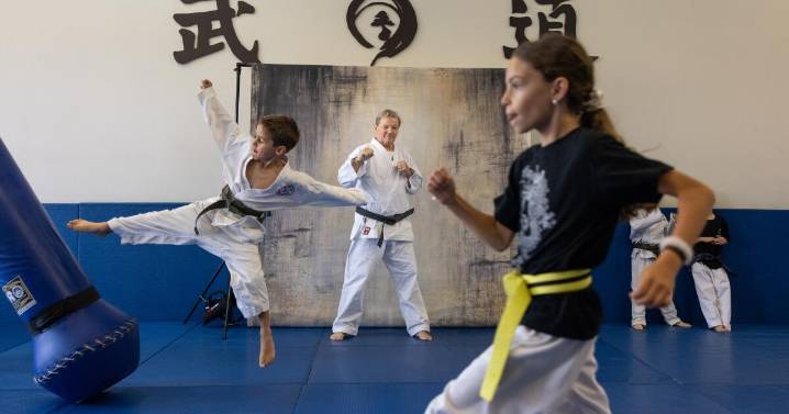 The Palisades fire was a body blow to this karate teacher. His new dojo helps kids heal