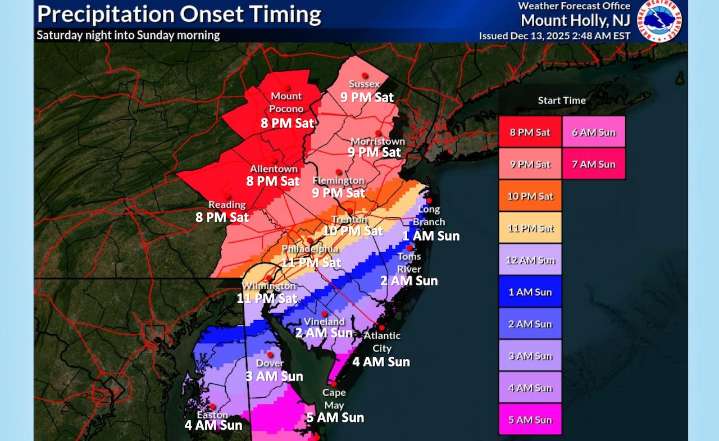 When will snow start in N.J.? Latest on timing, track with 5+ inches in forecast.