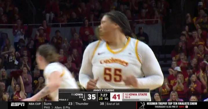 10th ranked Cyclone Women hold off 11th ranked Iowa 74