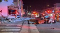 BMW driver slams into front of building in Santa Monica; 1 person hospitalized
