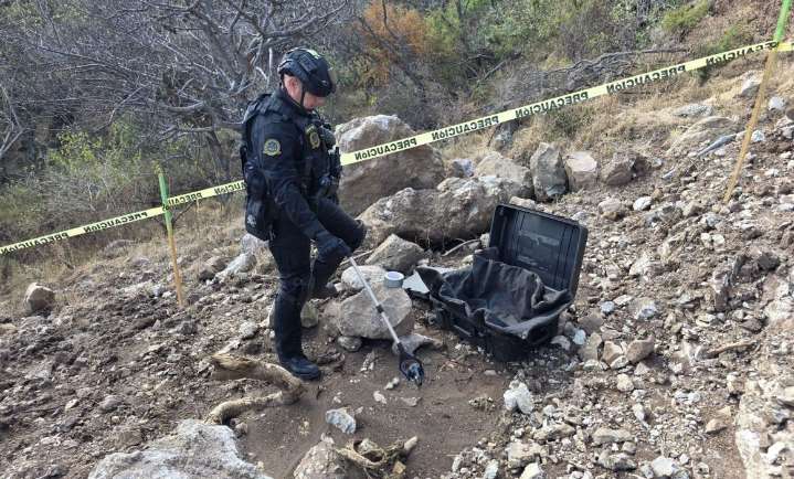 Neutraliza Guardia Civil granada de gas hallada en excavación en Morelia