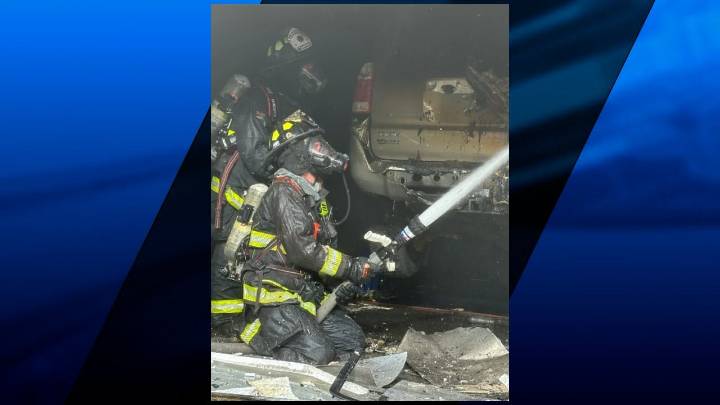 Taunton firefighter extinguish blaze at car shop