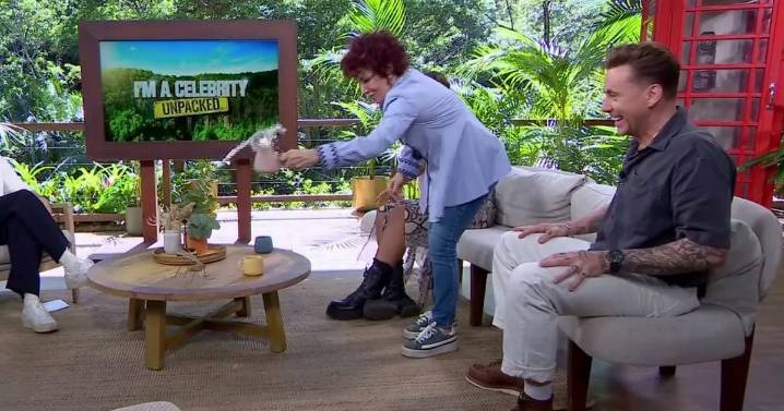I'm A Celeb's Ruby Wax throws drink on ITV set as she causes chaos in studio