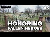 Culpeper National Cemetery: Volunteers with wreaths honor fallen heroes