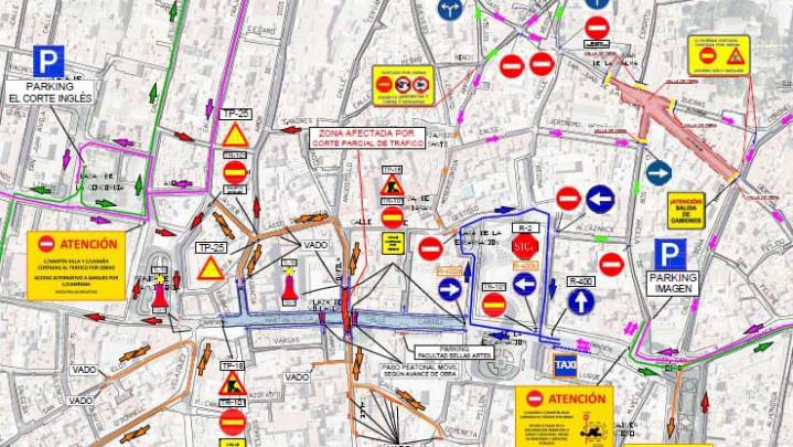 Corte total de la calle Laraña por las obras del tranvibús