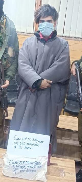 Sopore Police Solve Theft Case Within 24 Hours; Accused Arrested & Stolen Property Recovered.