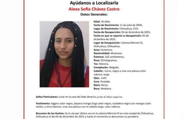 Buscan a Alexa Sofía, desapareció en la Mármol III