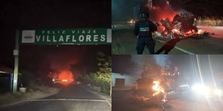 Enfrentamientos entre cárteles provocan narcobloqueos en Villaflores, Chiapas