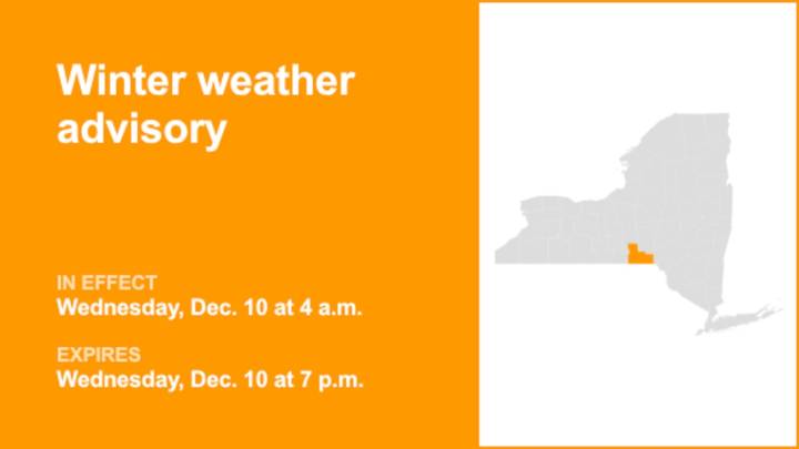 NY weather: Winter weather advisory issued for Broome County for Wednesday