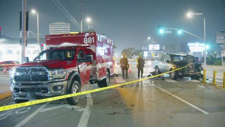 Ambulance collides with SUV in San Fernando Valley