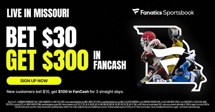 Fanatics Sportsbook promo code updated: Exclusive $300 Missouri launch bonus now available