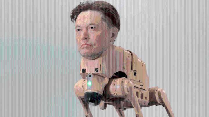 These Robot Dogs Wear Billionaire Masks and Poop Out NFTs. Because 2025 Is a Fever Dream.