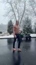 Patriots’ Mack Hollins Shows Up to Snowy Stadium Barefoot, Shirtless