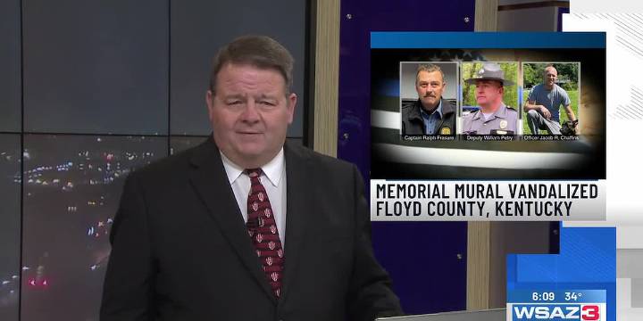 Memorial mural vandalized