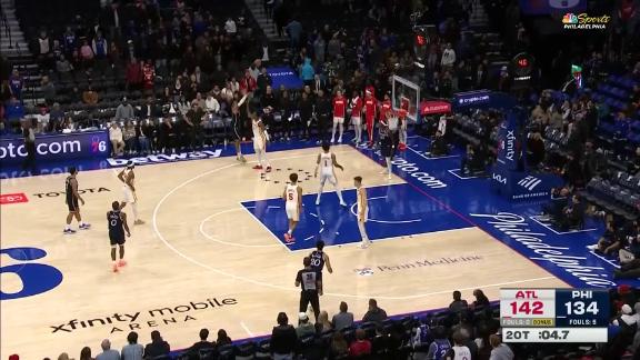 Johnson hits late 3s for Hawks to spoil Embiid's 76ers return in 142