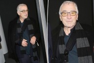 Robert De Niro pictured with arm in sling at Broadway show