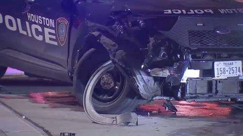 HPD investigating after driver runs stop sign, hits two officers near Midtown on Sunday