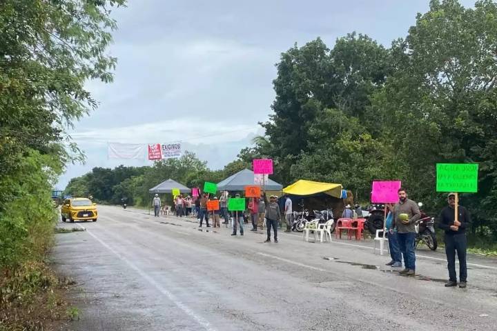 Ganaderos y agricultores de Quintana Roo se manifestaron en la carretera Mahahual