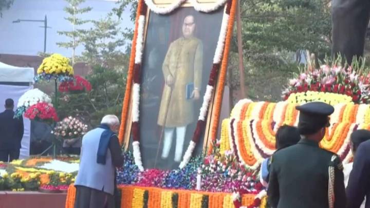 PM Modi pays tribute to Dr BR Ambedkar on his death anniversary at Parliament