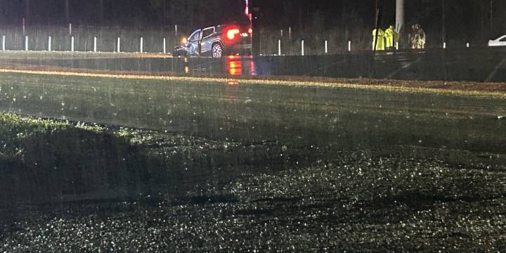 Two injured in Route 165 crash, road closed