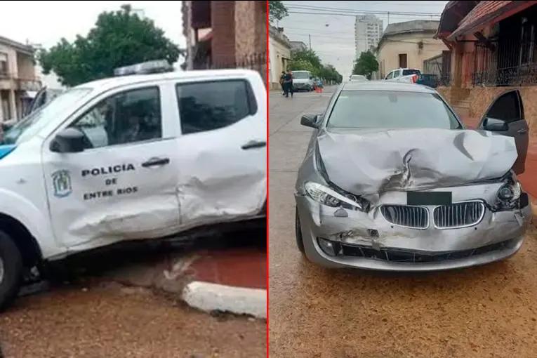 Un patrullero chocó un auto conducido por una embarazada en Concordia: todos los ocupantes fueron hospitalizados