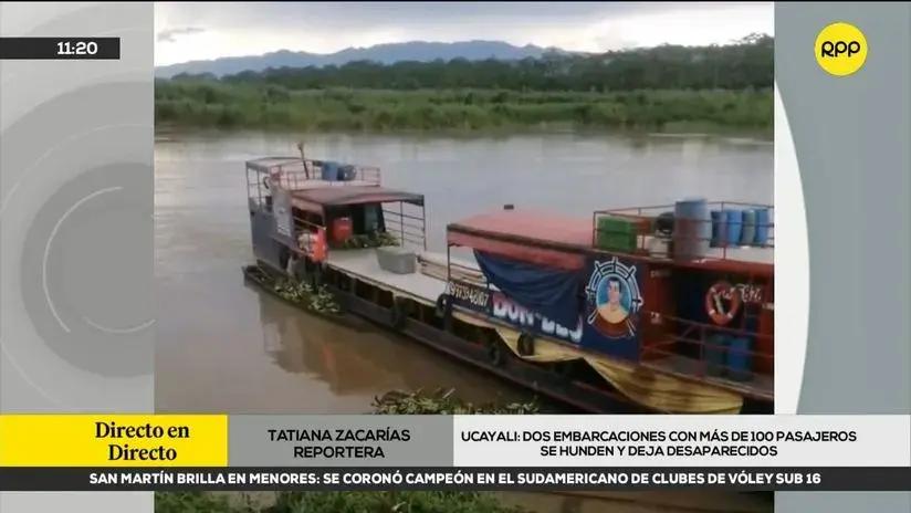 Ucayali: dos embarcaciones con más de 100 pasajeros se hunden y deja desaparecidos