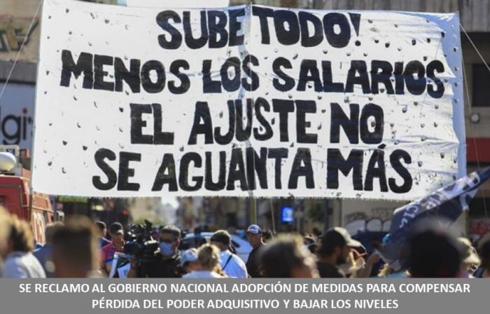 SE RECLAMO AL GOBIERNO NACIONAL ADOPCIÓN DE MEDIDAS PARA COMPENSAR PÉRDIDA DEL PODER ADQUISITIVO Y BAJAR LOS NIVELES DE ENDEUDAMIENTO DE LOS CONSUMIDORES