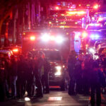 Photos show police investigation of a shooting at Brown University.