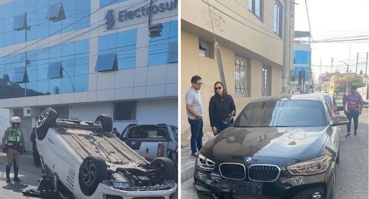 Tacna: Chocan autos conducidos por mujeres y uno queda con llantas hacia arriba