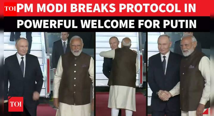 Putin’s Grand India Welcome, Modi Rolls Out Red Carpet | Watch Handshake, Hug & Rare Protocol Break