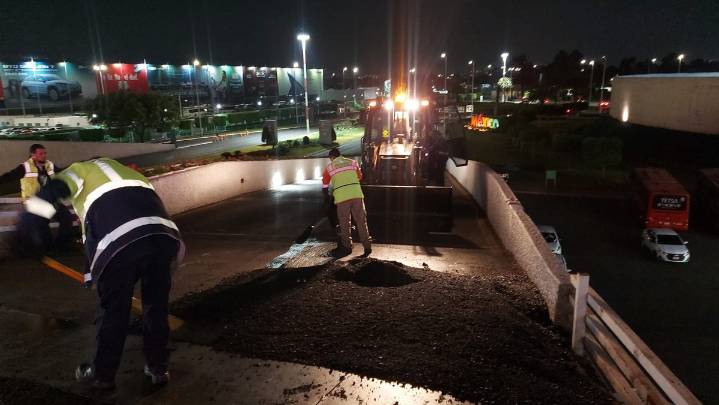 AICM reabre por completo la rampa de acceso a T2 tras reparar hundimiento