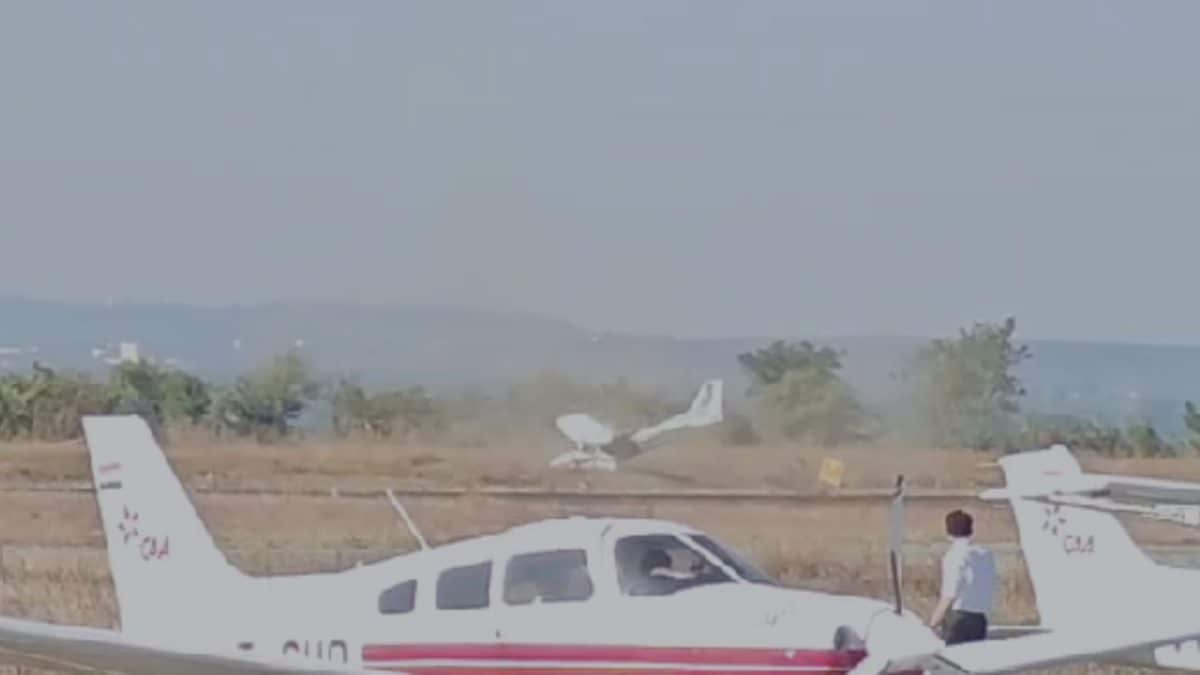 Training Aircraft Overturns While Landing At MP's Sagar Airstrip