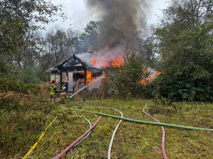 Creola Fire Department battles house blaze