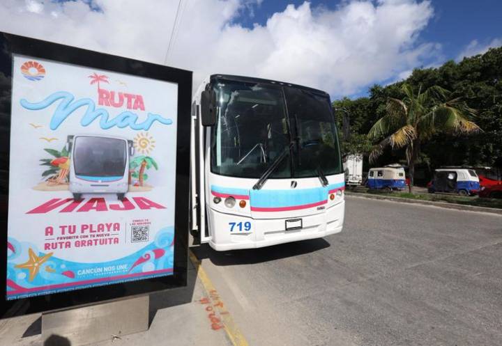 Lanzan ruta de transporte público gratuito a las playas de Cancún