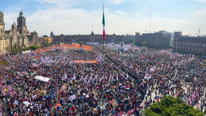 Alta participación en Mitin de Claudia Sheinbaum, 600 mil personas en el Zócalo de la CDMX